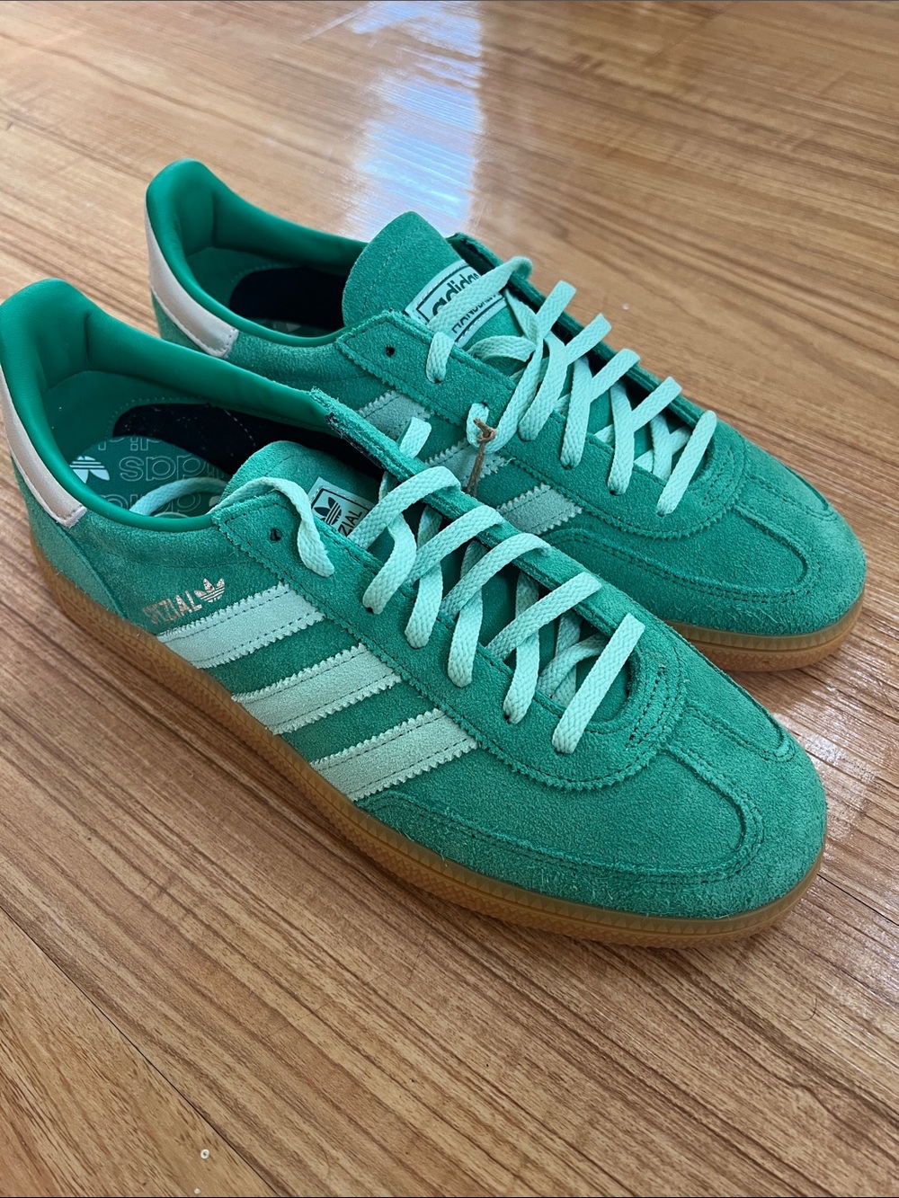 Adidas Spezial Women's Teal Suede Sneakers with Gum Sole